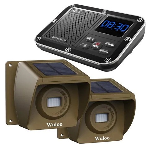 Solar Powered Wireless Driveway Alarm 1800ft Range Motion Sensor Outdoor