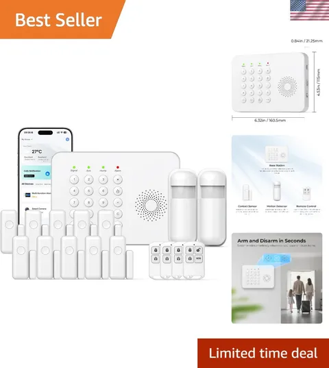 Smart Home Security Alarm with 24/7 Monitoring - Alexa Compatible & Easy Setup