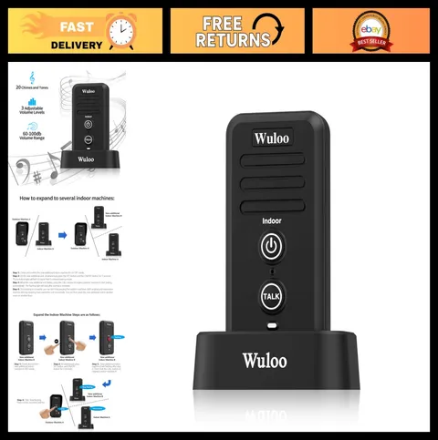 Expandable Wireless Intercom Indoor Unit for Doorbell System - Add Extra Unit