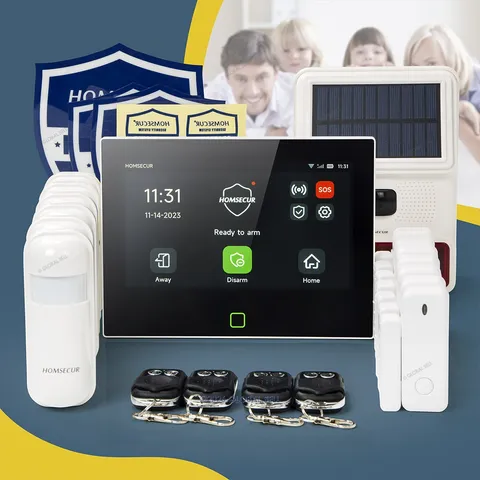 HOMSECUR Wireless WIFI 4G 2G LCD Burglar 7" Alarm System Touch Screen