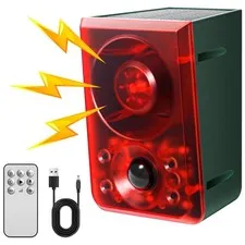 Outdoor Motion Sensor Alarm with Flashing Light, 130dB Noise