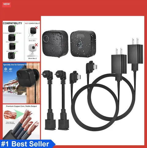 Power Cord and Adapter for Blink Outdoor Cameras 2 Pack 10ft Weatherproof Micro