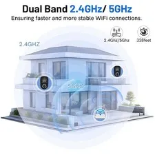 2K Light Bulb Camera Outdoor, 2.4/5GHz Wi-Fi 6 Sec