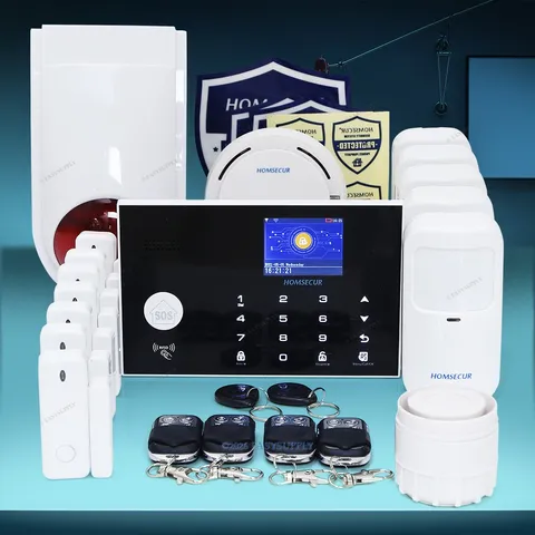HOMSECUR WiFi Home Security Alarm System Kit With Flash Siren SMS Call App Alert