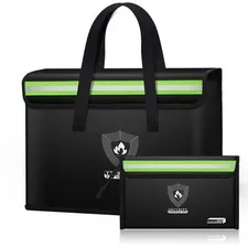 Fireproof Waterproof Document Bag 15.4 x 12 x 5.2 inches with Reflective Strip