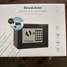 Brookstone Electronic Digital Mini Safe Secure Lockbox Digital Keypad 9x6.7x6.7