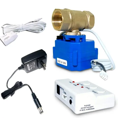 ESDS Water Leak Detector with Shutoff Valve,Sensors and Sounds Alarm,Automati...