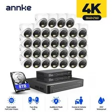 ANNKE 32CH 12MP NVR 4K POE Two Way Audio Security Camera System AI Color Night