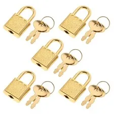 5Sets Lightweight Golden Iron Mini Locks for Kids Pirate Treasure Chests