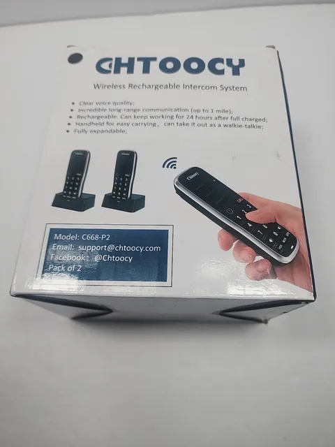 Chtoocy Wireless Intercom System CH-668-P2 Rechargeable 1 Mile Range, 2 Pack