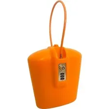 Portable Indoor/Outdoor Lock Box Safe with Key and Combination Access Orange