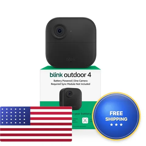 Blink Outdoor 4 Smart Security Camera Two-Year Battery Life Two-Way Talk.