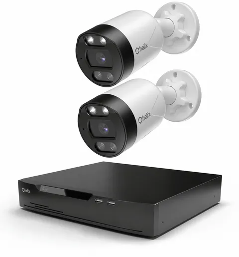 Helix 5MP POE Security Camera System 8CH NVR 2 Bullet Camera IP66 Motion Detect