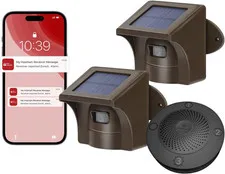 Pro3 2.4G Wi-Fi Solar Driveway Alarm, 1 Receiver & 2 Sensors | 1/2 mile (2600 ft