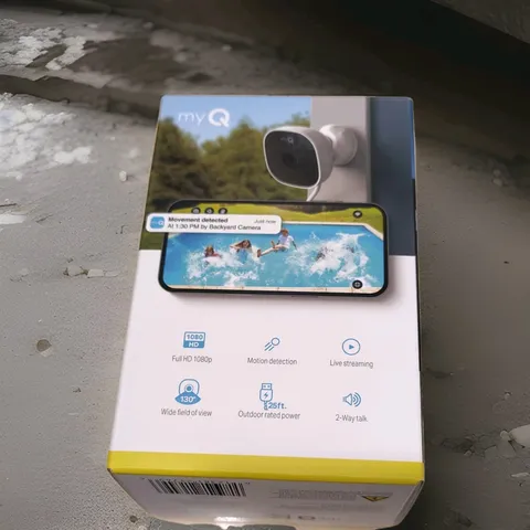 myQ Smart Outdoor Wired Camera 1080p FHD Wi-Fi Two-Way Audio Motion Weather