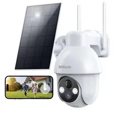 2K Solar Security Cameras Wireless Outdoor, 360°PTZ Outdoor Camera