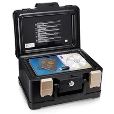 Safes & Door Locks - Fireproof & Waterproof Small Safe Box Chest for Home - Fits