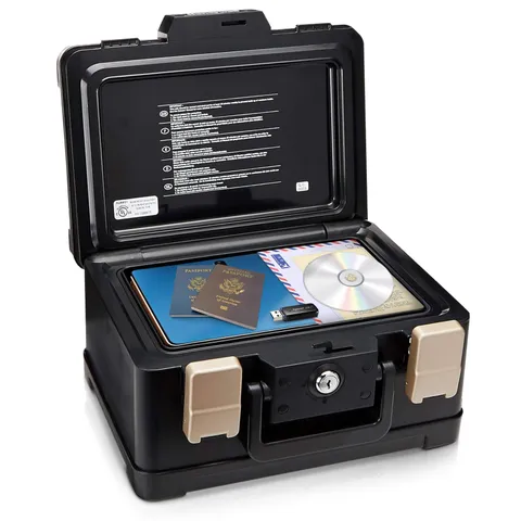 Safes & Door Locks - Fireproof & Waterproof Small Safe Box Chest for Home - Fits