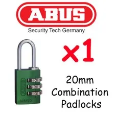  Combination Padlocks - Resettable ABUS 20mm  High quality - GREEN