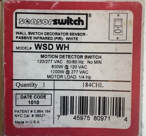 New Acuity Sensor Switch WSD WH Wall Switch Sensor White