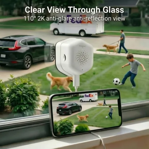HEDNIC 2K Window Security Camera, 2.4GHz & 5GHz WiFi Indoor Window Cameras fo...
