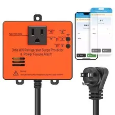 Wi-Fi Smart Power Failure Alarm & Surge Protector - Remote Monitor for Refrigera