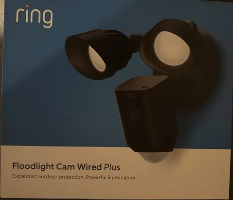 Ring Floodlight Cam Wired Plus, Outdoor home or business security BLACK