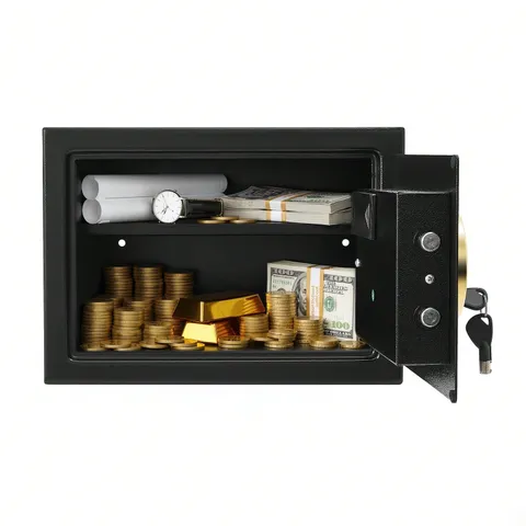 Steel Fireproof Waterproof Digital Security Box Keypad Lock Hidden Key Safe BLK