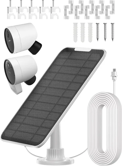 Solar Panel Compatible with Simplisafe Outdoor Camera Series 2 Wireless, 5W Sola