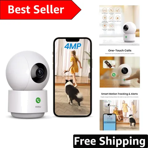 High-Definition 4MP Pet Camera with Alexa Support & Infrared Night Vision