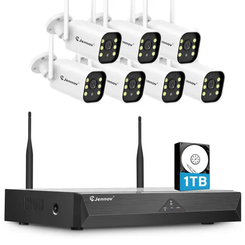 5MP Wireless Home Security Camera System Indoor Outdoor 10CH NVR 1TB HDD