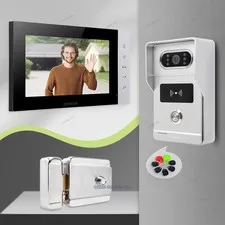HOMSECUR 4 Wire Video Doorphone Entry Intercom RFID Keyfobs Monitoring Security