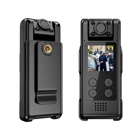 4K WiFi Body Camera with 64G Memory Card, Portable Body Worn Cam with 180° Ro...