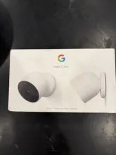 Google Nest Cam Battery Camera Snow 2 Pack- With All Contents- OPEN BOX