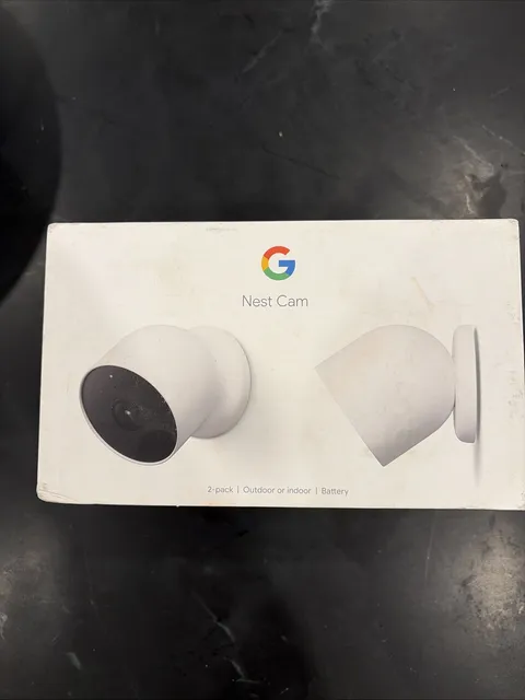 Google Nest Cam Battery Camera Snow 2 Pack- With All Contents- OPEN BOX
