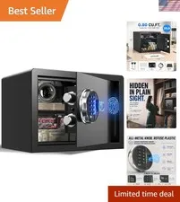 20LB Biometric Safe with Fingerprint Lock, 3-8 Digit PIN | 0.80 cu.ft. Safe w...