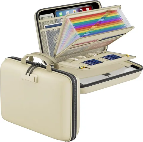 Fireproof File Organizer with Lock, Hard-Shell Case Fireproof Document Box 13
