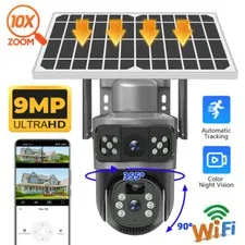 Camara De Seguridad Solar Inalambricas Para Exterior Con Vision Nocturna y Audio