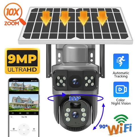 Camara De Seguridad Solar Inalambricas Para Exterior Con Vision Nocturna y Audio