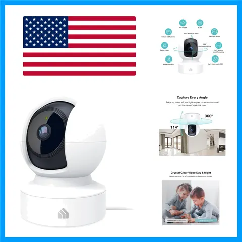Kasa 2K Indoor Camera: Night Vision, Voice Control & Subscription-Free Storage