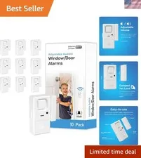 Instant Alert Wireless Door Window Security Alarms - 10 Pack for Home Use