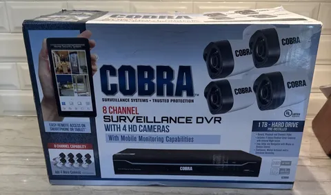 Cobra 63890 8-Channel Security Camera System with 4 HD Cameras