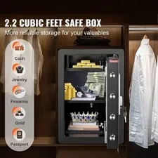 Safe, 2.2 Cubic Feet Home Safe, Steel Security Safe with Fingerprint, Digital