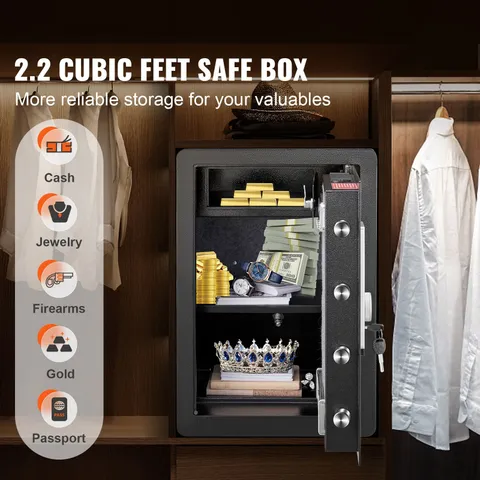 Safe, 2.2 Cubic Feet Home Safe, Steel Security Safe with Fingerprint, Digital