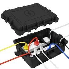 OUTDSPLY Large Outdoor Electrical Box Waterproof, IP54 Extension Cord Black