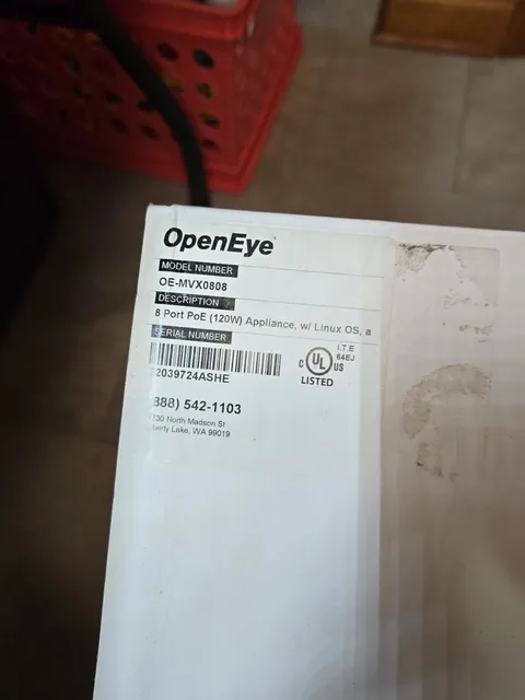 OpenEye OE-MVX0808 8 Port PoE 120W Appliance (Software Licenses Sold Separately)