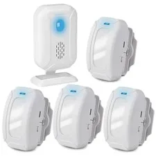 Wireless Electric PIR Motion Sensor Alarm Alert 918ft Entry Doorbell w/ 4 Sensor