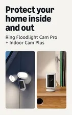 Ring Floodlight Cam Pro Bundle, Newest Model, White with Indoor Cam Plus,