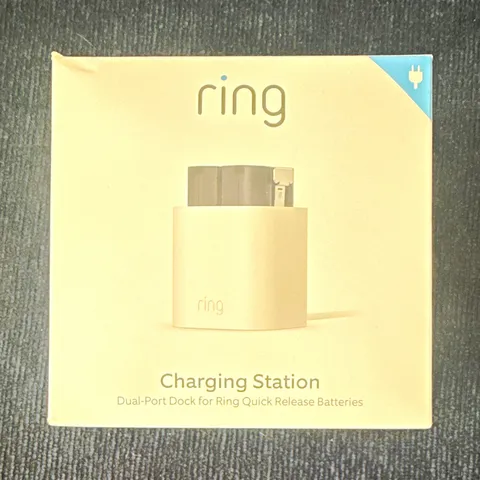 Ring Charging Station Dual-Port Dock, USB Powered, White w/ Cable & Supply