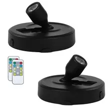 HOFUY 2-Pack Cordless Spotlight Battery Operated Picture 2 Pack, Black 